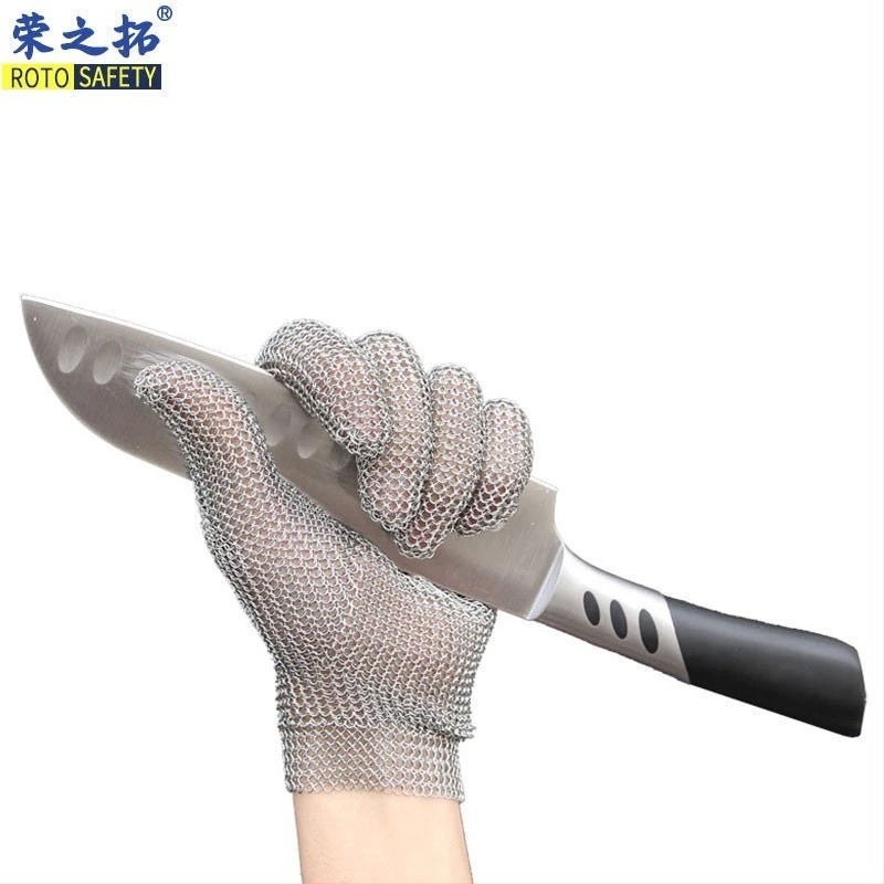 Vágásvédő kesztyű, 5. szintű vágásállósággal, fémek kezeléséhez, láncfűrész használatához, hentesüzemben és faragáshoz