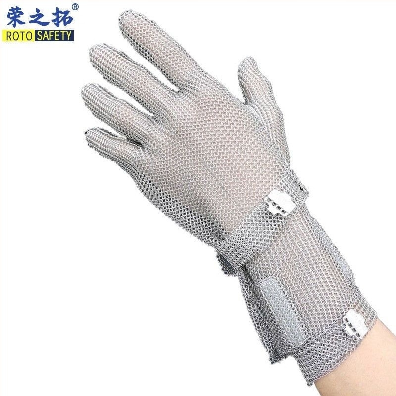 Vágásvédő kesztyű, 5. szintű vágásállósággal, fémek kezeléséhez, láncfűrész használatához, hentesüzemben és faragáshoz