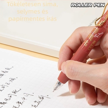 Nyomógombos gél toll tanulóknak, műanyag testtel, gyorsan száradó és sima írás, nem törölhető, hegye anyaga: más anyagok