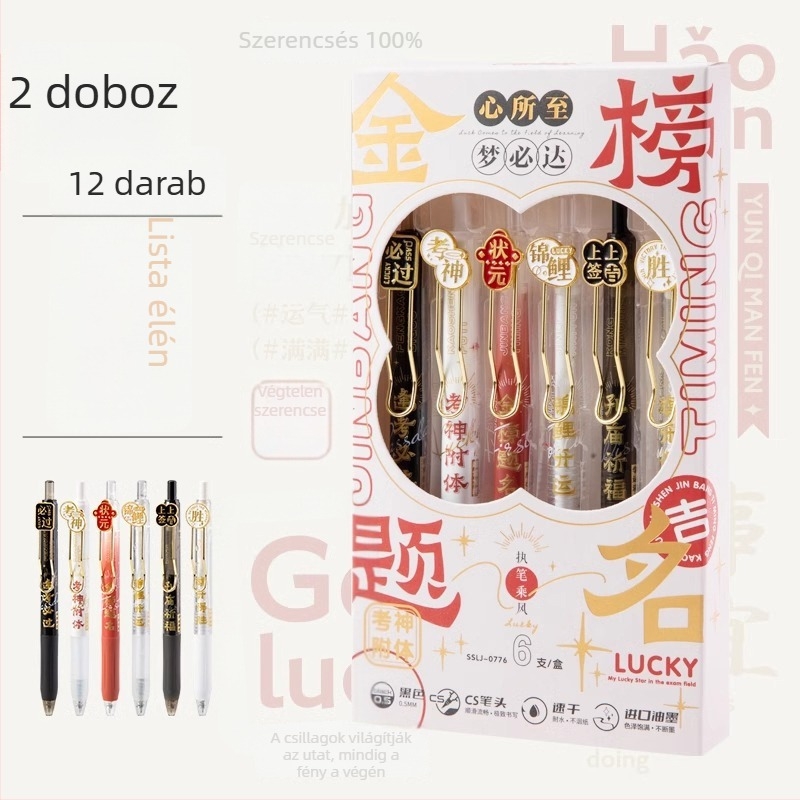 Nyomógombos gél toll tanulóknak, műanyag testtel, gyorsan száradó és sima írás, nem törölhető, hegye anyaga: más anyagok