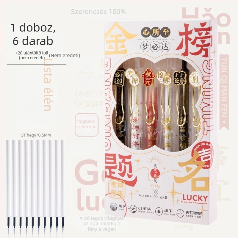 Nyomógombos gél toll tanulóknak, műanyag testtel, gyorsan száradó és sima írás, nem törölhető, hegye anyaga: más anyagok