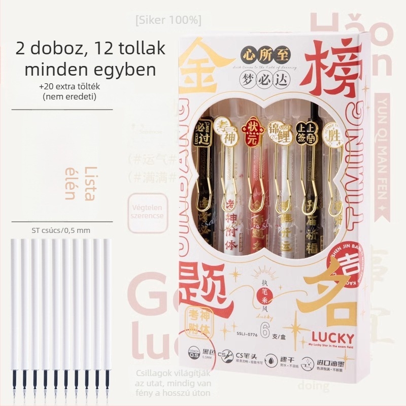 Nyomógombos gél toll tanulóknak, műanyag testtel, gyorsan száradó és sima írás, nem törölhető, hegye anyaga: más anyagok