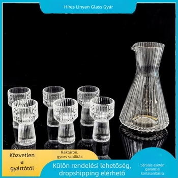 Bor készlet üveg dekantőrrel és poharakkal, peremmel, kínai stílusú, modern minimalista dizájn, Luxury Meow márka, nyomtatott logó, prémium minőség, 2021 nyara