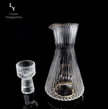 Bor készlet üveg dekantőrrel és poharakkal, peremmel, kínai stílusú, modern minimalista dizájn, Luxury Meow márka, nyomtatott logó, prémium minőség, 2021 nyara