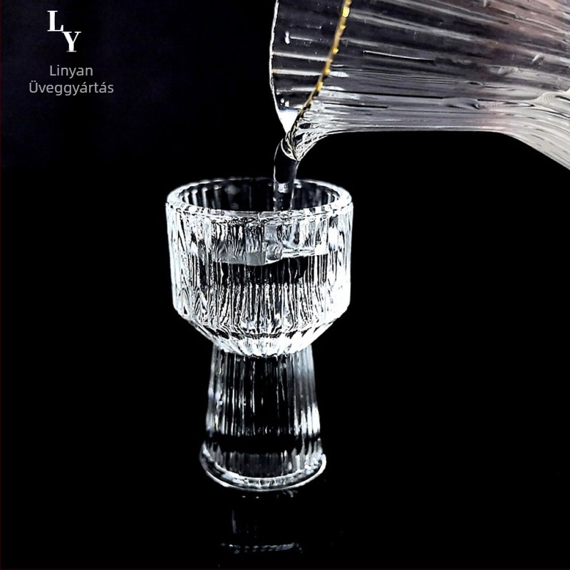 Bor készlet üveg dekantőrrel és poharakkal, peremmel, kínai stílusú, modern minimalista dizájn, Luxury Meow márka, nyomtatott logó, prémium minőség, 2021 nyara