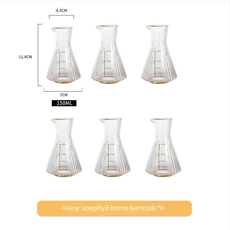 Bor készlet üveg dekantőrrel és poharakkal, peremmel, kínai stílusú, modern minimalista dizájn, Luxury Meow márka, nyomtatott logó, prémium minőség, 2021 nyara