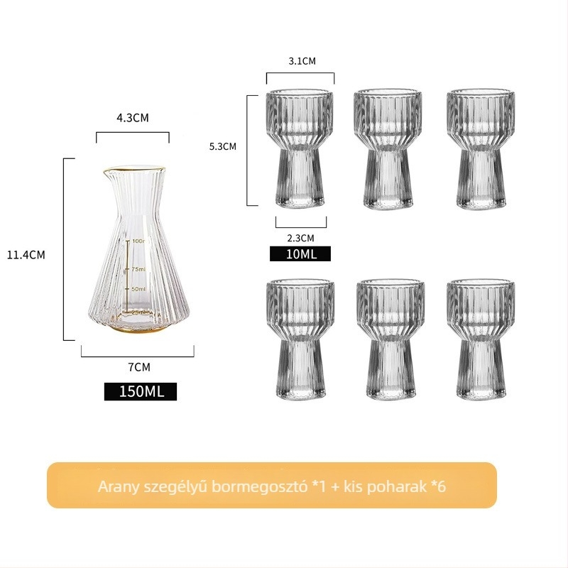Bor készlet üveg dekantőrrel és poharakkal, peremmel, kínai stílusú, modern minimalista dizájn, Luxury Meow márka, nyomtatott logó, prémium minőség, 2021 nyara