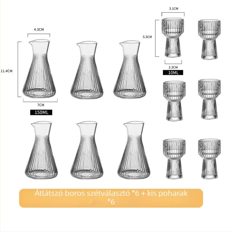 Bor készlet üveg dekantőrrel és poharakkal, peremmel, kínai stílusú, modern minimalista dizájn, Luxury Meow márka, nyomtatott logó, prémium minőség, 2021 nyara