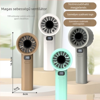 Hordozható USB ventilátor, 4 lapát, turbina-stílusú kialakítás, beépített 300–500 mAh akkumulátor, alacsony zajszint