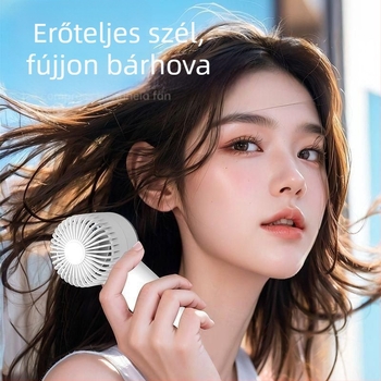 Hordozható USB ventilátor, 4 lapát, turbina-stílusú kialakítás, beépített 300–500 mAh akkumulátor, alacsony zajszint
