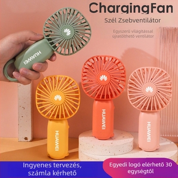 Logóval testreszabható kézi USB ventilátor, 2 sebesség, beépített 300-500 mAh akkumulátor