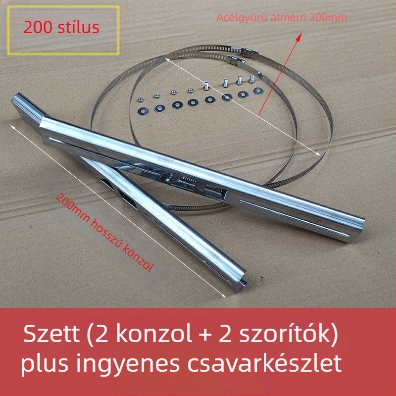 Rozsdamentes acélból készült körgyűrűs oszlop-tartó, utcai lámpa kereszttartó és vízálló dobozhoz