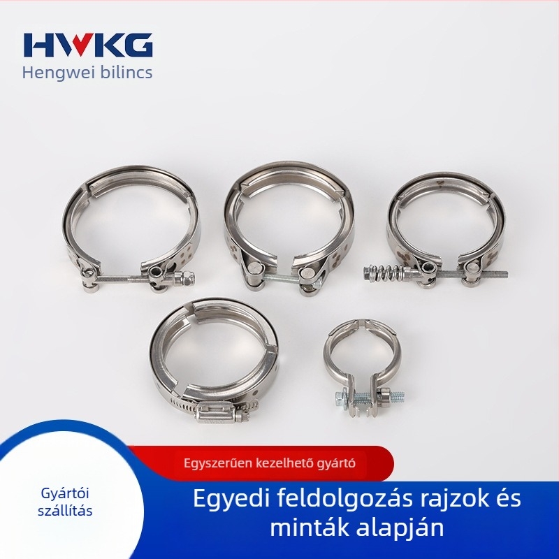 Rozsdamentes acélból készült autókipufogócsőbilincs, V-behúzott típus, nehéz tehermentesítő bilincs Hwkg/Hengwei