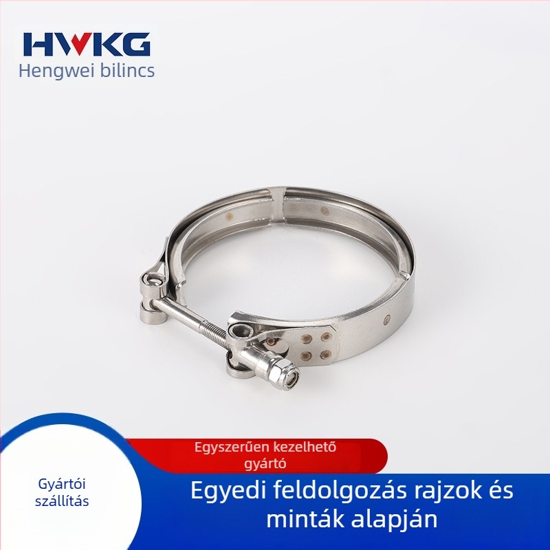 Rozsdamentes acélból készült autókipufogócsőbilincs, V-behúzott típus, nehéz tehermentesítő bilincs Hwkg/Hengwei