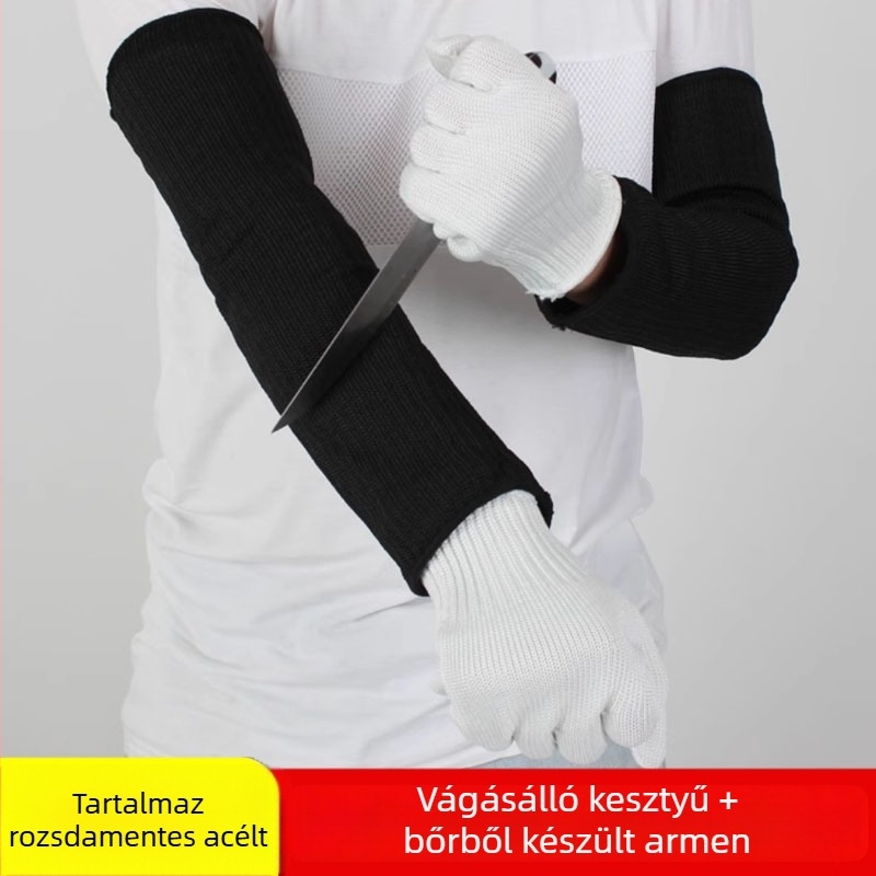 Vágás elleni kesztyűk, megerősített változat, 5. szintű védelem, polietilén rost, gyári használatra