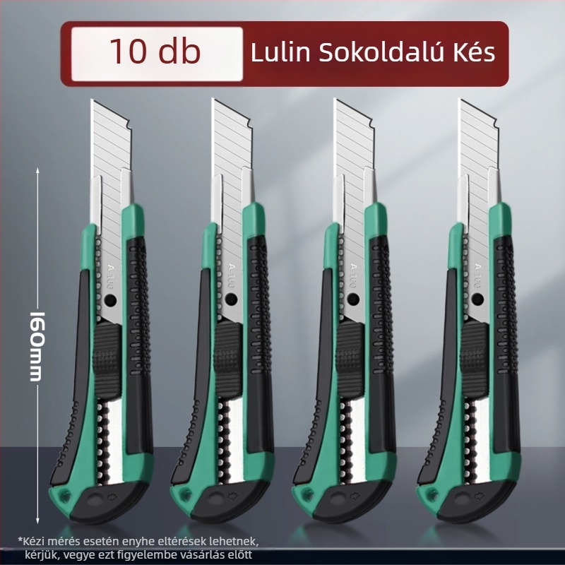 20 darabos univerzális késkészlet rozsdamentes acél pengékkel tapéta vágásához, papír vágásához és doboznyitáshoz