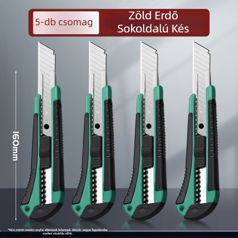 20 darabos univerzális késkészlet rozsdamentes acél pengékkel tapéta vágásához, papír vágásához és doboznyitáshoz