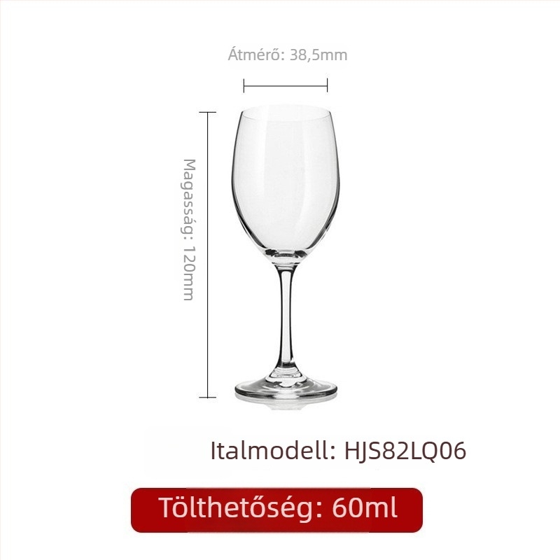 Kristály borospohár magas lábú, modern dizájn, kapacitás 201–300 ml, logó nyomtatás elérhető