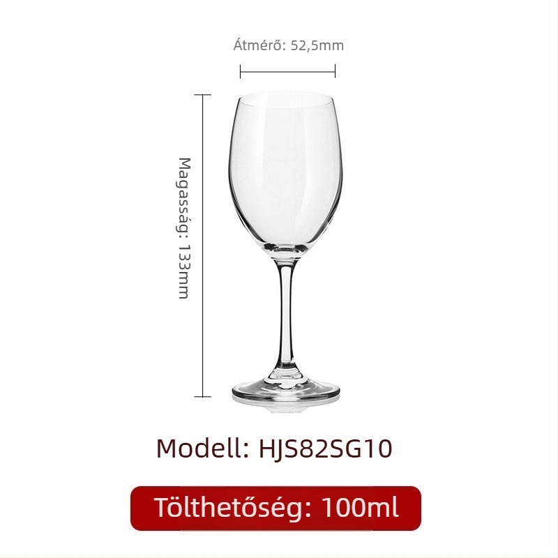 Kristály borospohár magas lábú, modern dizájn, kapacitás 201–300 ml, logó nyomtatás elérhető