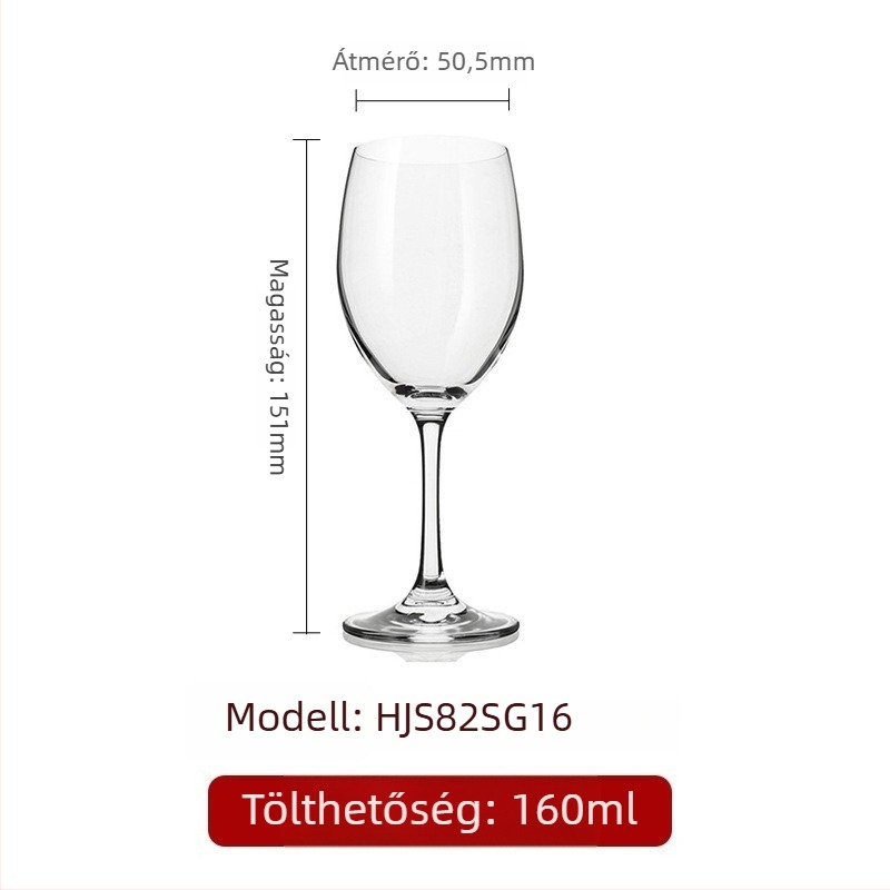 Kristály borospohár magas lábú, modern dizájn, kapacitás 201–300 ml, logó nyomtatás elérhető
