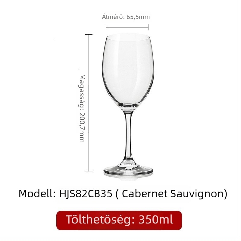 Kristály borospohár magas lábú, modern dizájn, kapacitás 201–300 ml, logó nyomtatás elérhető