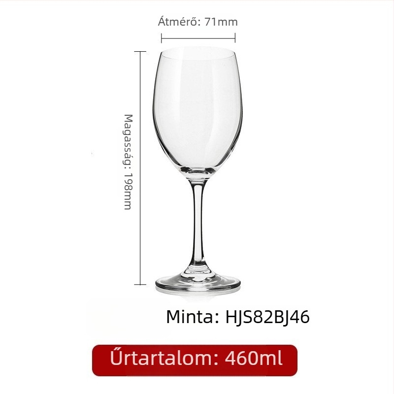 Kristály borospohár magas lábú, modern dizájn, kapacitás 201–300 ml, logó nyomtatás elérhető