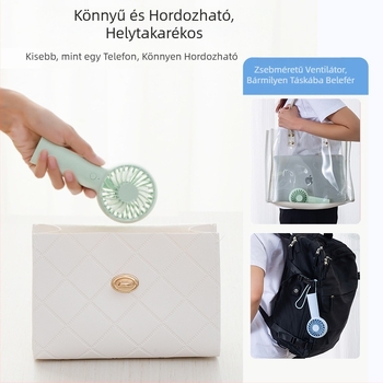 USB mini kézi ventilátor testreszabható logóval, hordozható újratölthető, 4-lapátos