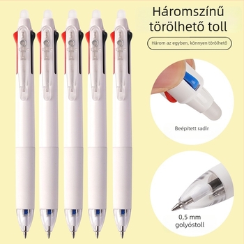 3 színű törölhető zselés toll, gyorsan száradó tinta, műanyag test