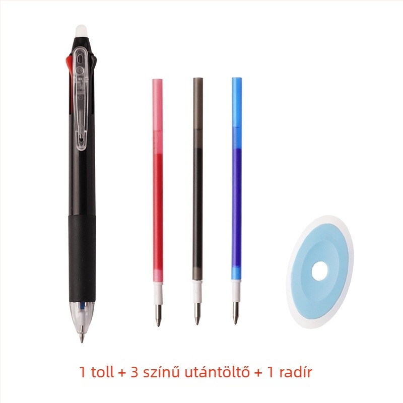 3 színű törölhető zselés toll, gyorsan száradó tinta, műanyag test
