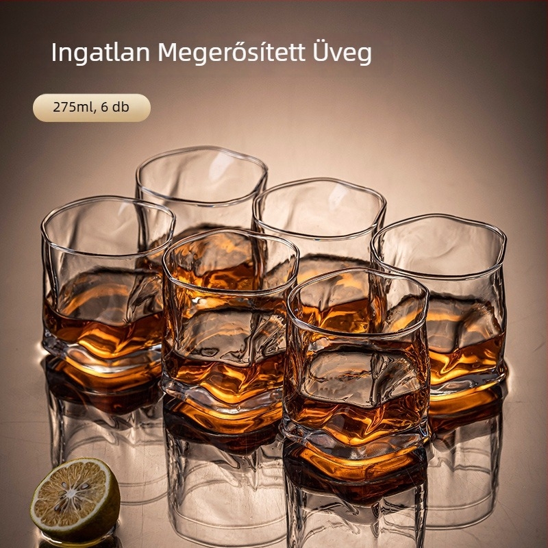 Whiskey pohár készlet - üveg, 401–500 ml, 6–10 darab, modern egyszerű stílus, karton doboz