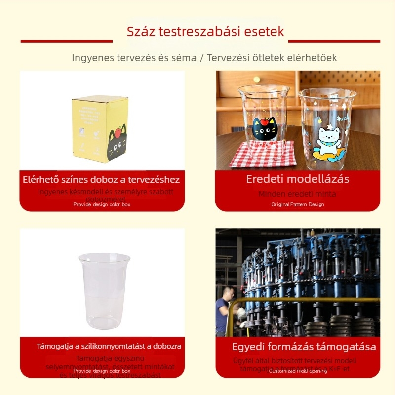 Sörös pohár fogantyúval – Nordic stílus, üveg, 401–500 ml kapacitás, papírdobozos csomagolás