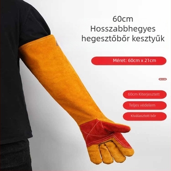 Hegesztő kesztyűk – tehénbőr, vastagított, varrás nélküli, kopásálló és hőálló védelem a hegesztők számára