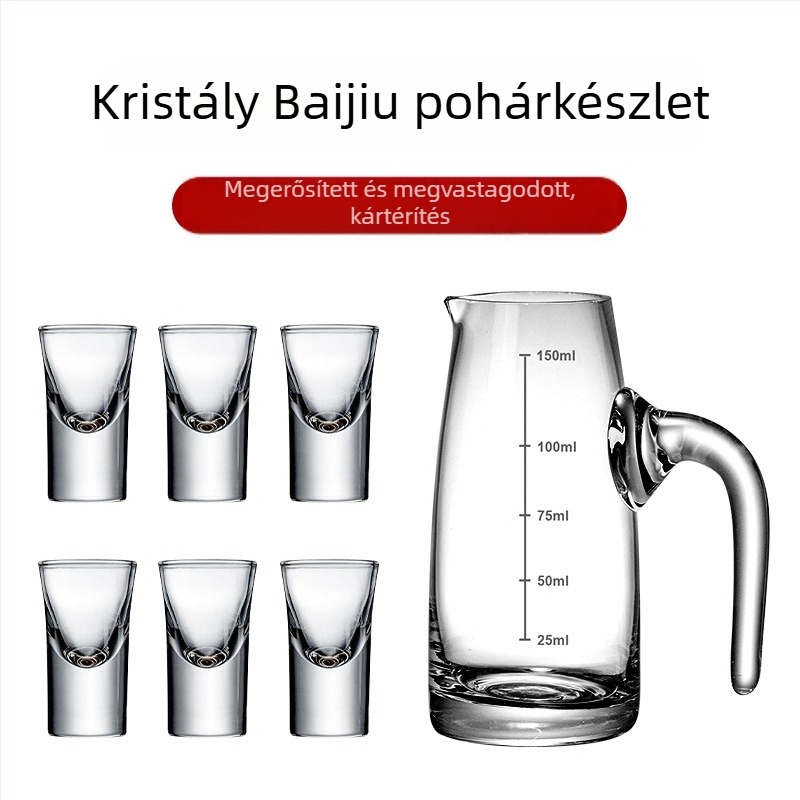 Otthoni likőrdispenser készlet – üveg, 101–200 ml kapacitás, 6–10 darab, modern minimális stílus, logónyomás elérhető