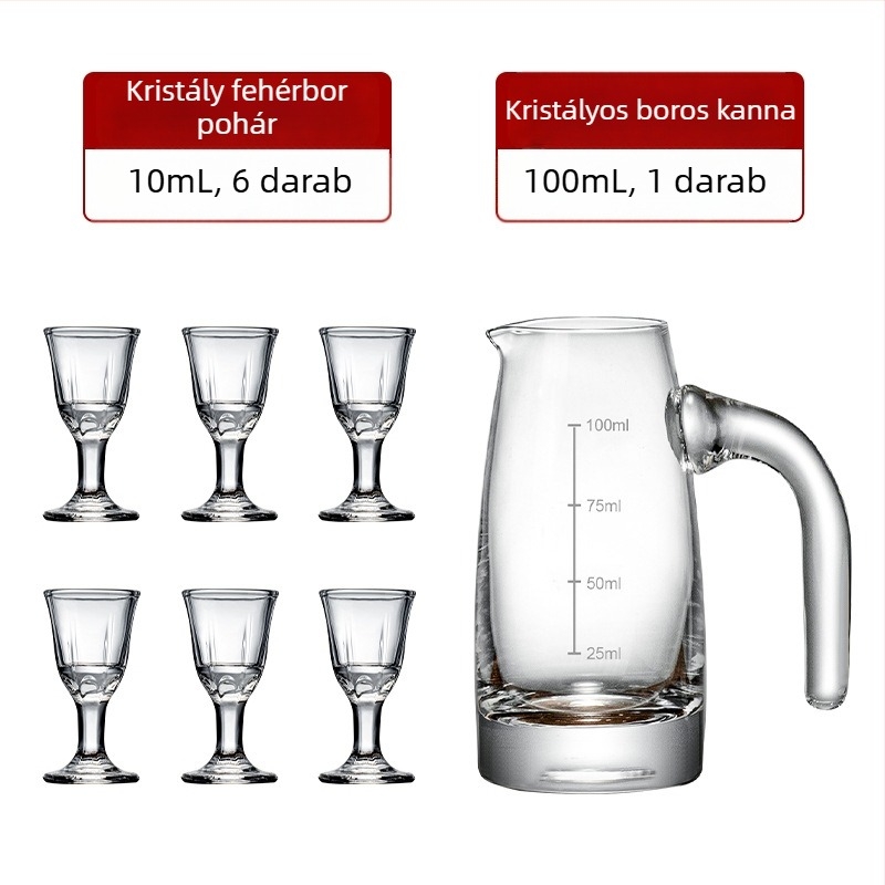 Otthoni likőrdispenser készlet – üveg, 101–200 ml kapacitás, 6–10 darab, modern minimális stílus, logónyomás elérhető