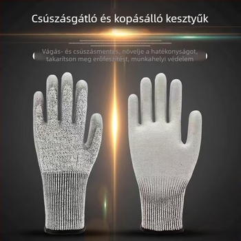 Vágásálló kesztyűk, 5. szint, HPPE anyag, minden vágás elleni használati helyzethez