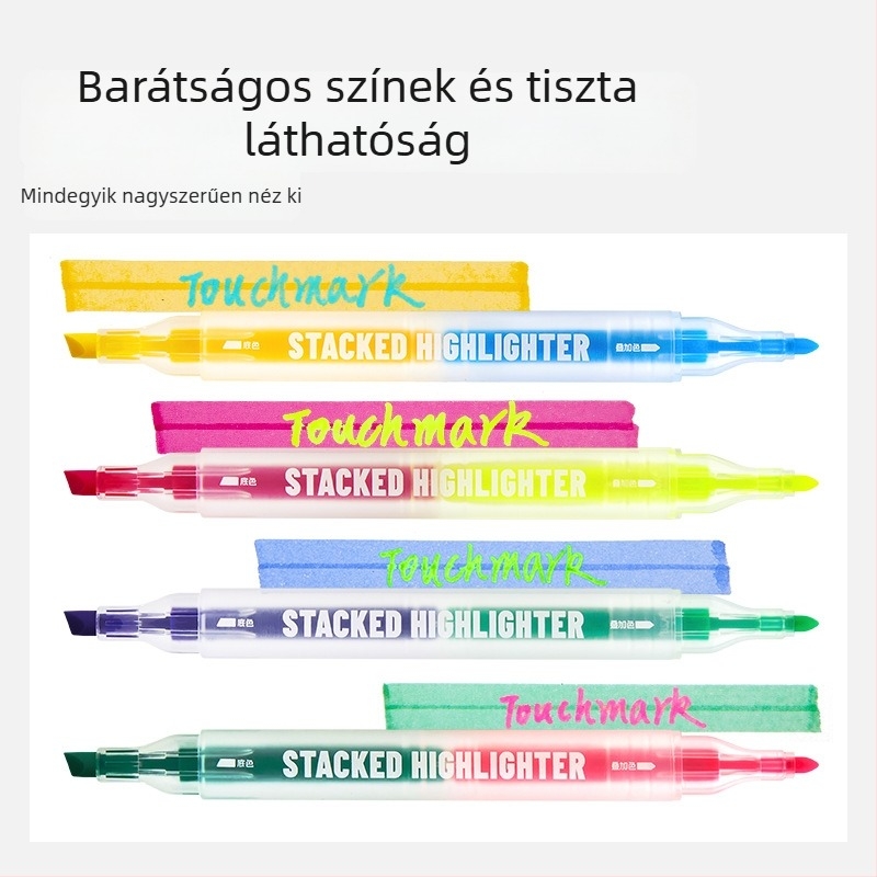 Touchmark Kétoldalas kiemelő marker, műanyag ház, TK-DSYGB, törölhető, diákok számára
