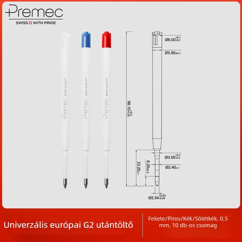 Premec G2 töltőrefill – 0,5 mm írási vonal, műanyag, 10 darabos csomag