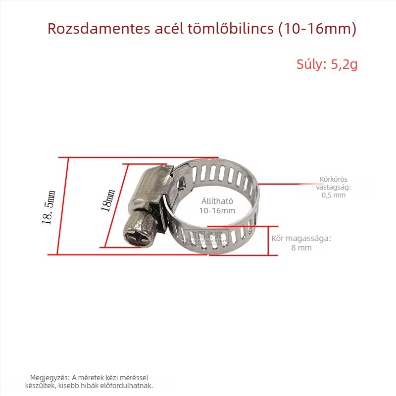 Rozsdamentes acél csőkapocs, amerikai stílus, gázcsatlakozás; Nominális átmérő: a képen látható; Rögzítő átmérő: a képen látható