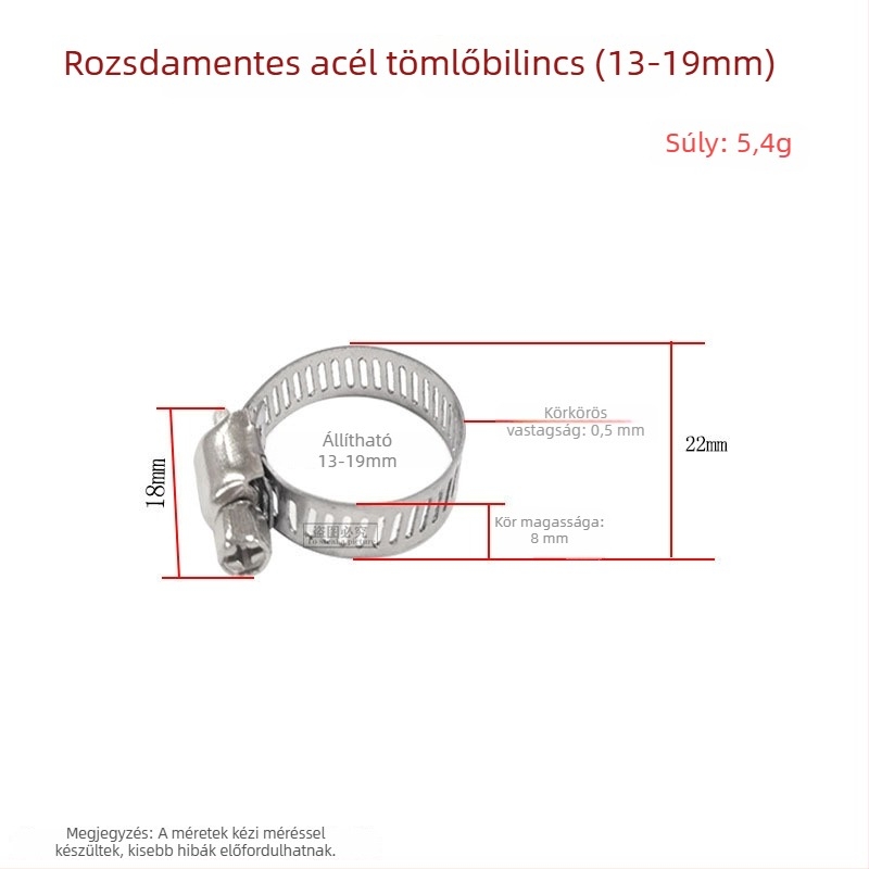 Rozsdamentes acél csőkapocs, amerikai stílus, gázcsatlakozás; Nominális átmérő: a képen látható; Rögzítő átmérő: a képen látható
