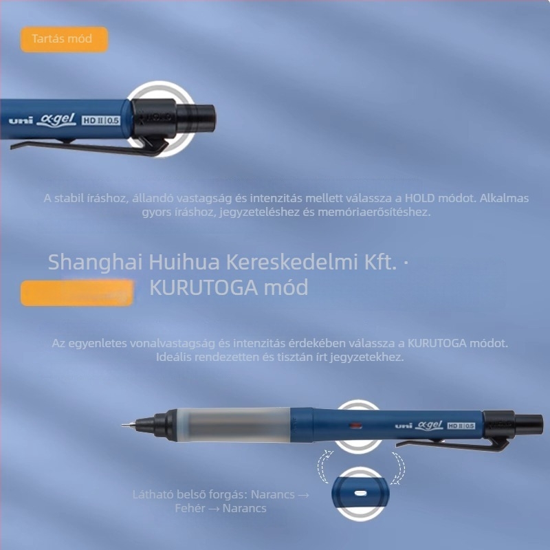 Uni Mitsubishi M5-1009GG mechanikus ceruza – 0,5 mm, műanyag test, kettős módú forgás, fáradtság elleni