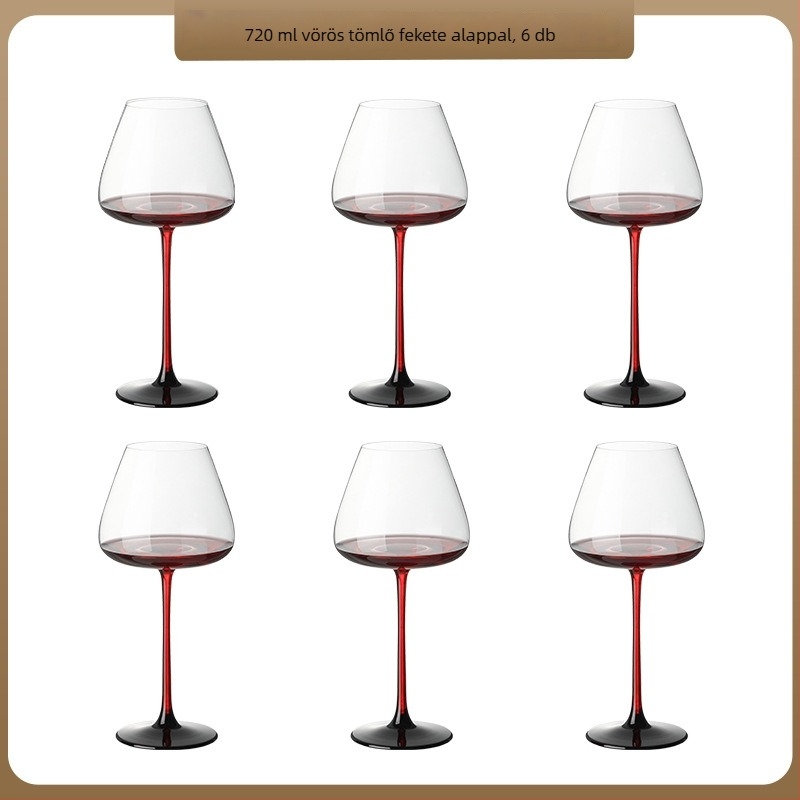 Vörösboros pohár készlet (2 db) - ólommentes kristályüveg, kapacitás 601–700 ml, modern minimalista stílus, Blossom Reflecting Moon