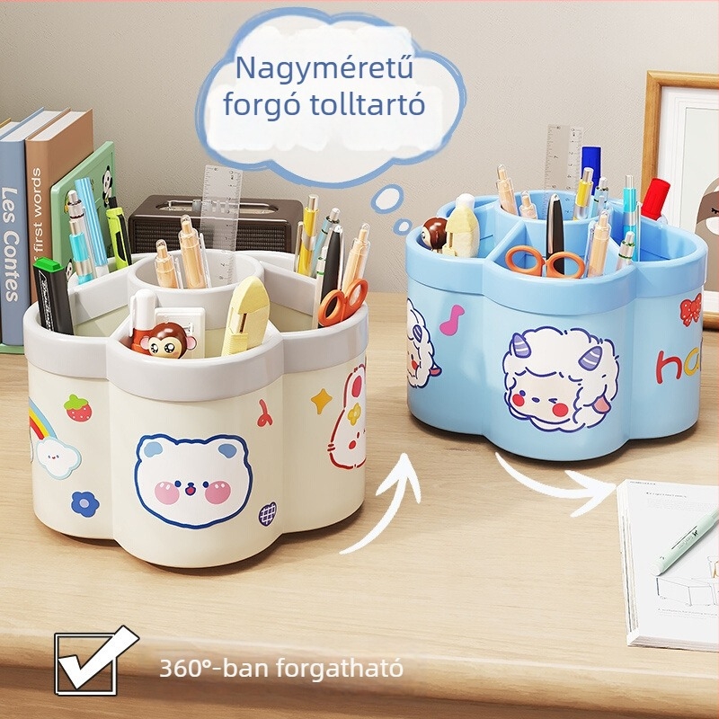 Forgó tolltartó, modell 0036, PP anyag, kör alakú, irodai asztali rendező