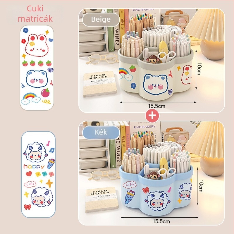 Forgó tolltartó, modell 0036, PP anyag, kör alakú, irodai asztali rendező