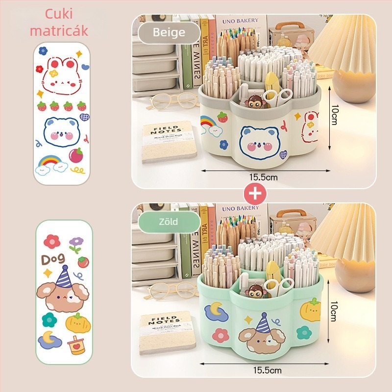 Forgó tolltartó, modell 0036, PP anyag, kör alakú, irodai asztali rendező