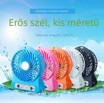 Hordozható USB-újratölthető csendes asztali ventilátor, PVC anyag, asztali stílus, testreszabás elérhető