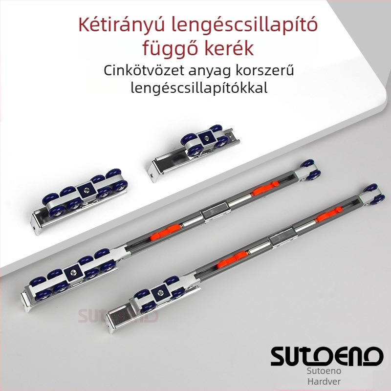 Tolóajtó hardver — csillapított hidraulikus függő görgő, rozsdamentes acél, Modell: Buffer görgő