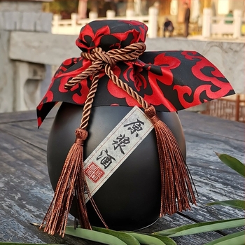 Ősrégi kerámia boros kanna, retro-lux stílus, nyomtatott logóval, első osztályú minőség, egyedi csomagolás, borhoz