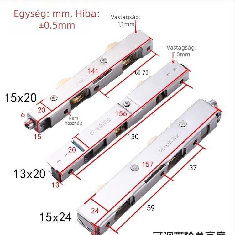 Erkély tolóajtó alsó görgő, szénacélból, modell H20230422, Shouli márka, ajtók és ablakokhoz, modern minimalista stílus.