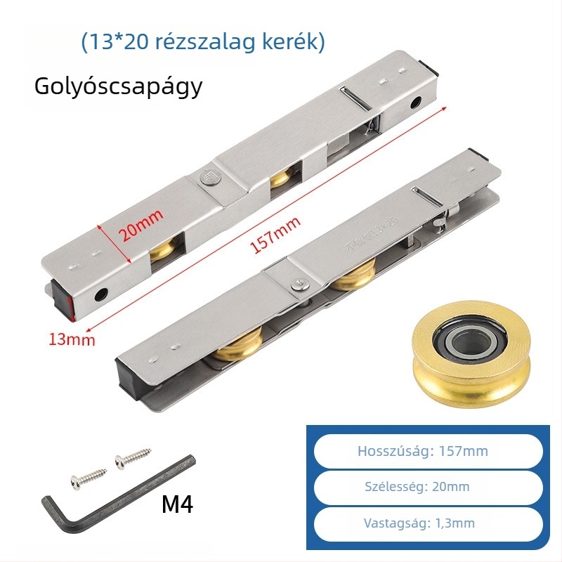 Erkély tolóajtó alsó görgő, szénacélból, modell H20230422, Shouli márka, ajtók és ablakokhoz, modern minimalista stílus.