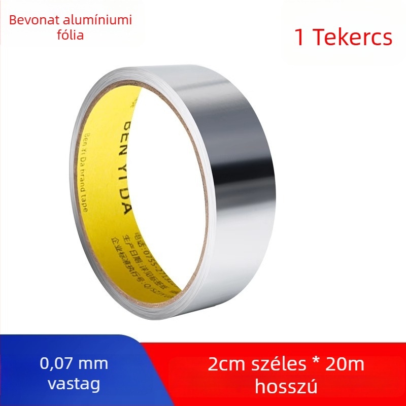 Liner nélküli alumíniumfólia szalag, magas hőmérséklet-ellenálló, vízálló, külső csővédelmet és burkolást szolgáló